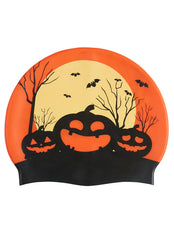 Sporti Pumpkin Mischief Silicone Swim Cap