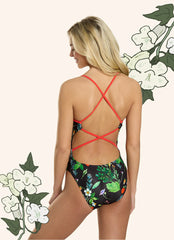 Sporti HydroLast Strawberry Fields Double Cross Back One Piece Swimsuit (26-40)