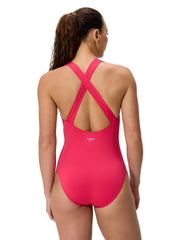 Speedo Women's Solid Scoop Neck One Piece Swimsuit