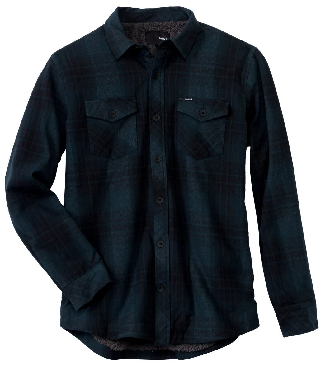Hurley Men's Saxon Sherpa Long Sleeve Flannel