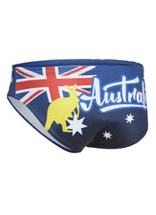 Turbo Men's Australia Lettering Water Polo Brief