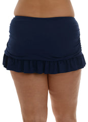 La Blanca Women's Plus Size Island Goddess Ruffle Swim Skirt