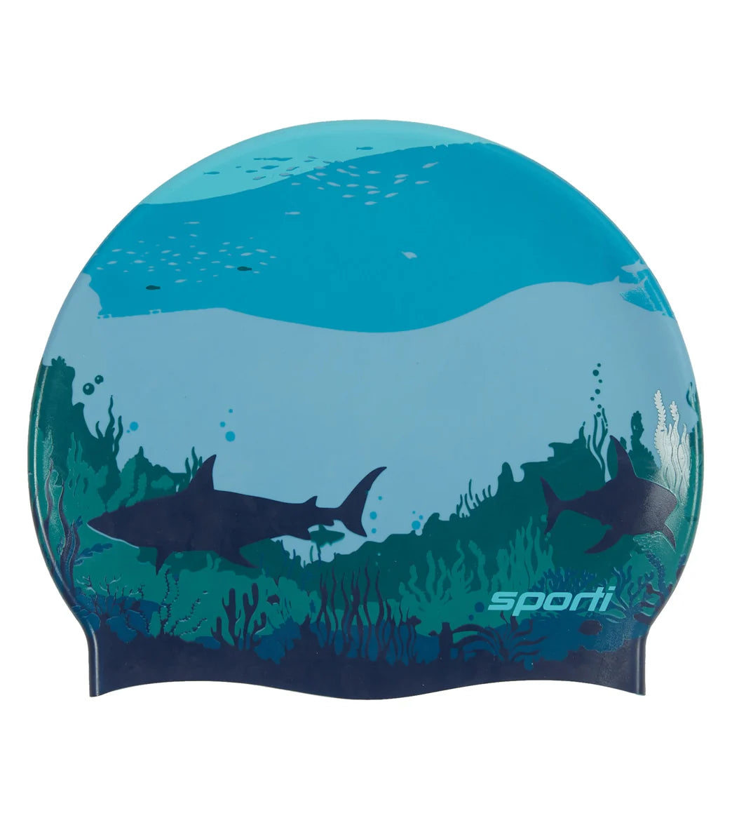 Sporti Sharkies Silicone Swim Cap