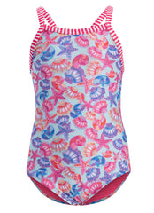 Dolfin Girls' By the Sea Print One Piece Swimsuit (Toddler, Little Kid)