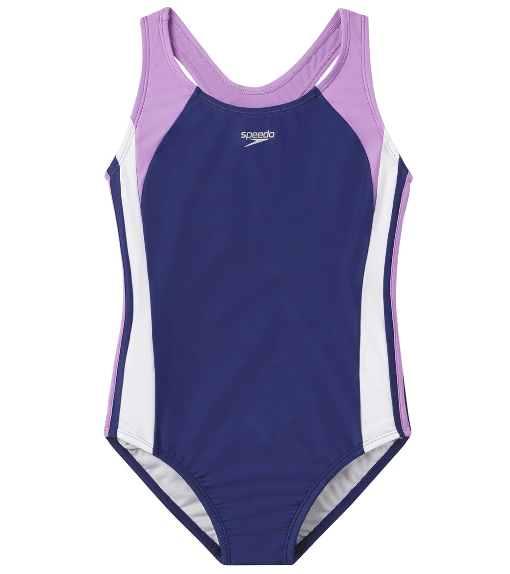 Speedo Girls' Infinity Splice One Piece Swimsuit (Little Kid, Big Kid)