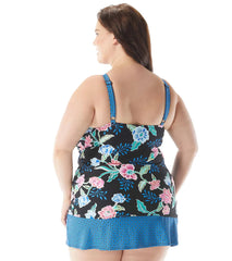 Beach House Women's Plus Size Floral Fantasy Blair Tankini Top