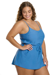 Sporti Plus Size Starlet Solid Tummy Control Swim Dress