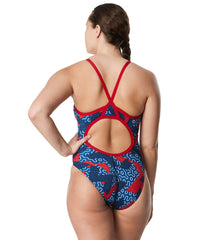 Speedo Women's Ruse Blocks Flyback One Piece Swimsuit