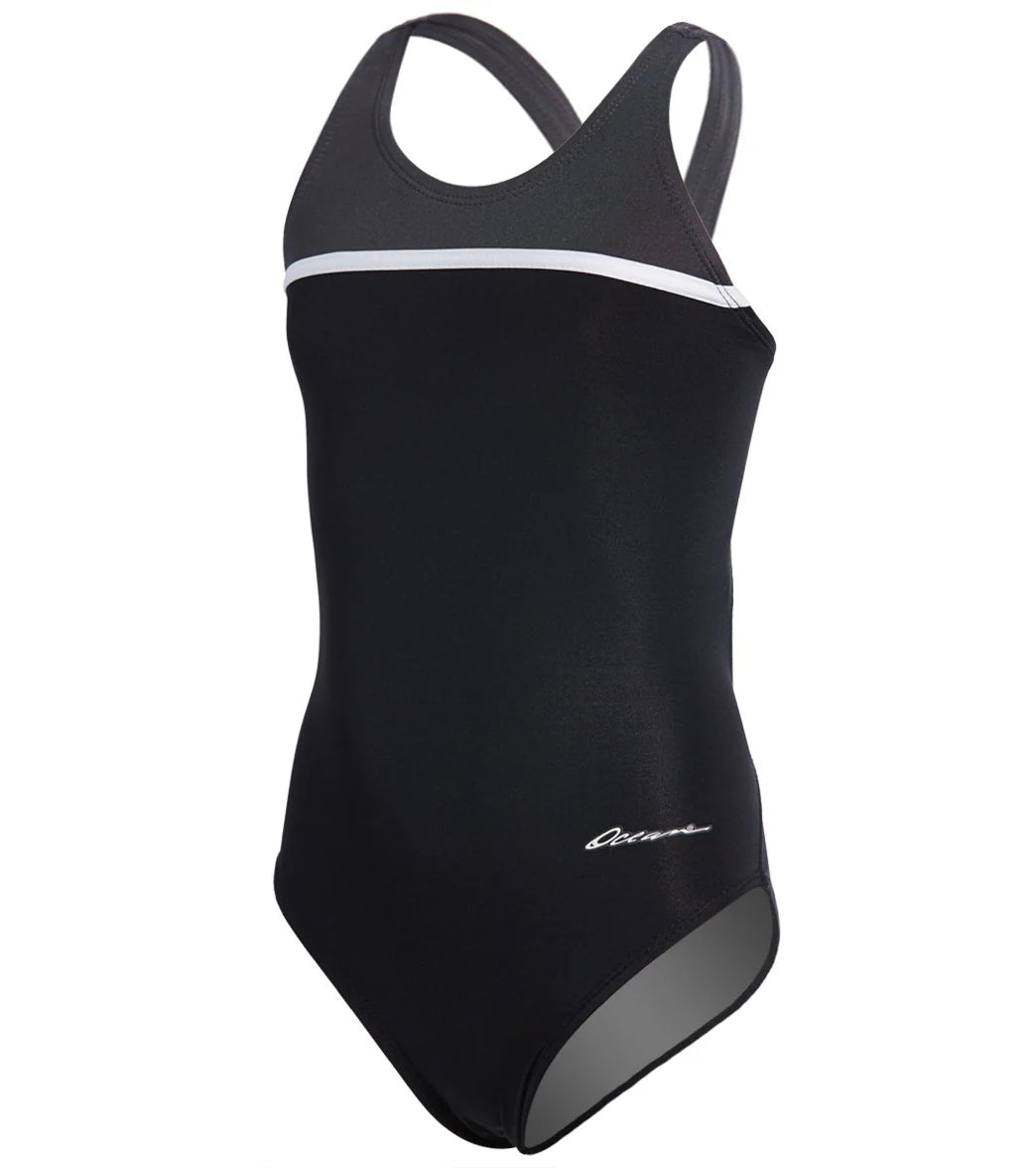 Dolfin Ocean Racing By Dolfin Youth Color Block HP Back One Piece Swimsuit
