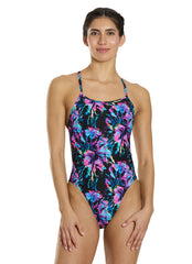 Speedo Women's Placement Printed Powerback One Piece Swimsuit