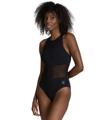 Arena Women's Mesh Panels Vent Back One Piece Swimsuit