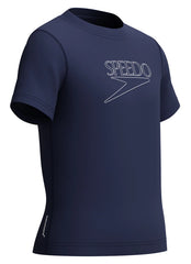 Speedo Kids' Unisex Short Sleeve Classic Logo Rash Guard (Toddler, Little Kid, Big Kid)