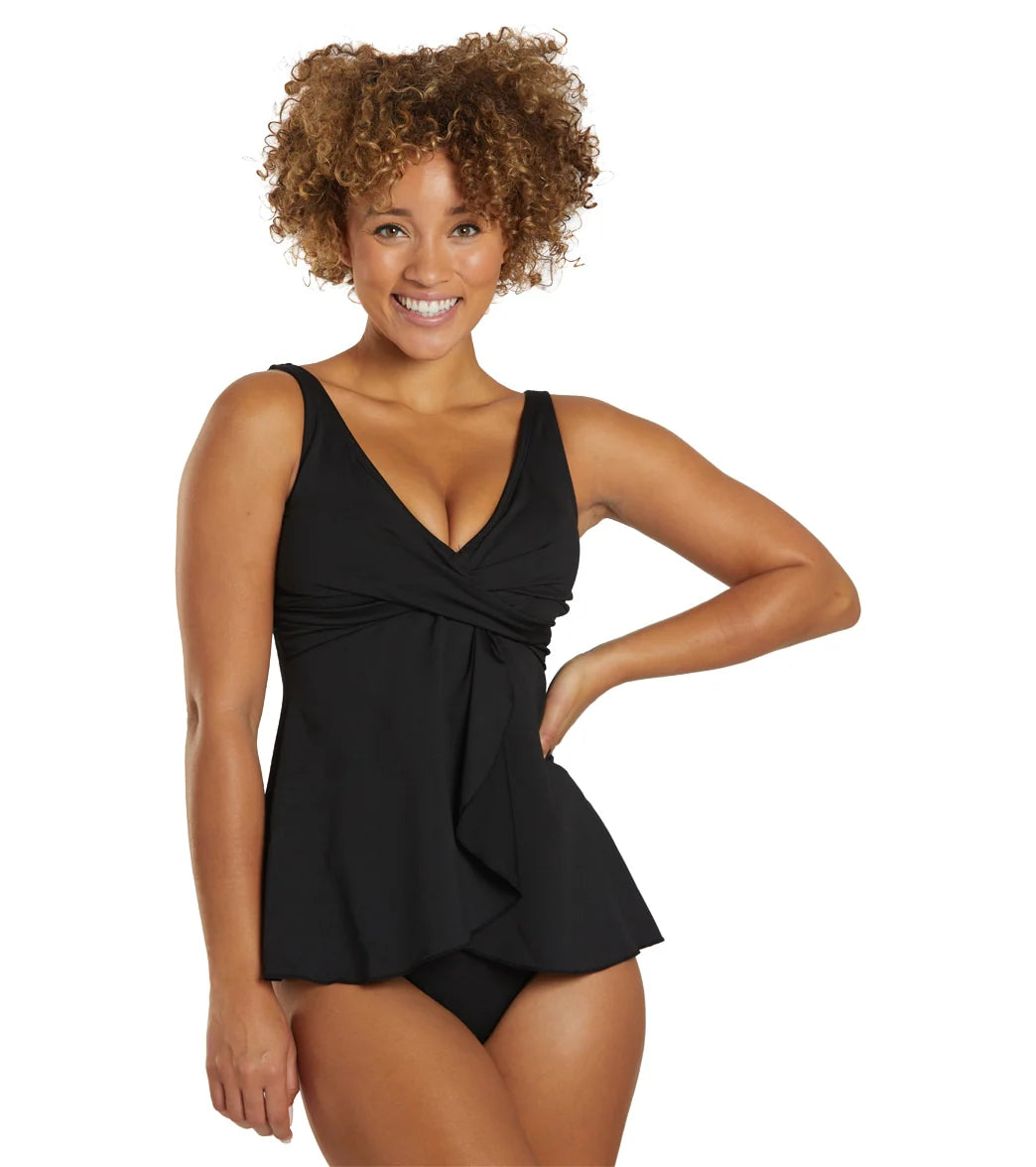 Dolfin Women's Aquashape Solid Swing Front Tankini Top