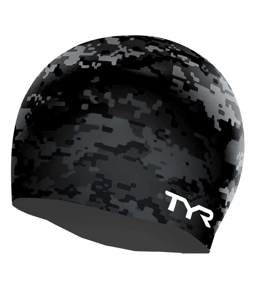 TYR Adult fit Graphic Digi Camo Swim Cap