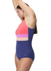 Speedo Women's Banded Colorblock One Piece Swimsuit