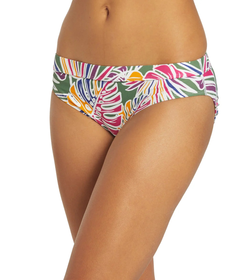 Sporti Active Tropical Palm Hipster Workout Bikini Swim Bottom