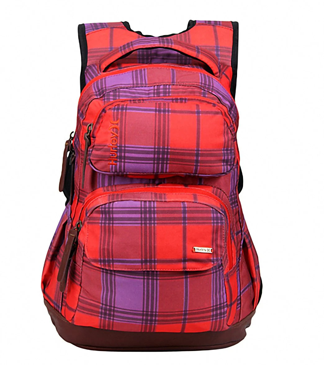 Hurley Women's Red Plaid Sync Backpack
