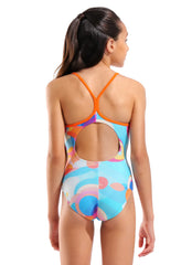 Arena Girls' Leisure Light Drop Back One Piece Swimsuit (Little Kid, Big Kid)
