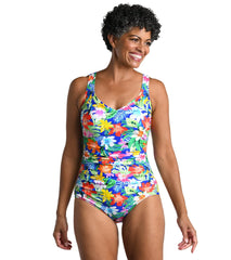 Maxine Women's Hula Holiday Over The Shoulder One Piece Swimsuit