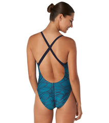 Speedo Women's Printed Relay Back One Piece Swimsuit