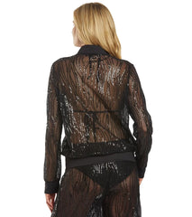 Carmen Marc Valvo Monaco Tides Bomber Jacket Cover Up
