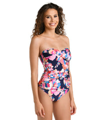 La Blanca Women's Denim Bouquet Shirred Band Hipster Bikini Bottom