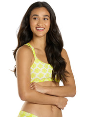 Sporti Active Coral Bloom Double Cross Workout Bikini Top
