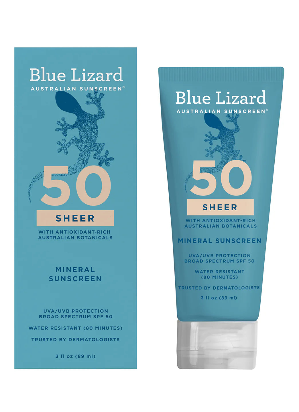 Blue Lizard Sheer Body Mineral SPF 50 Sunscreen Lotion 3 oz