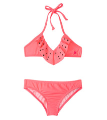 Hurley Girls' Stagger Flutter Top Retro Bottom Bikini Set (7-14)