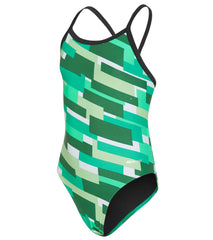 Sporti Cubism Thin Strap One Piece Swimsuit Youth (22-28)