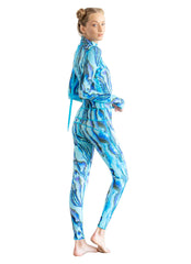 TUTUBLUE Women's Blue Abalone Classic UPF 50+ Long Slevee Unitard