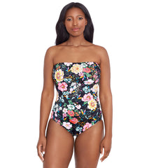 Longitude Women's True Romance Shirred Bandeau Long Torso One Piece Swimsuit
