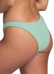JOLYN Women's Solid Kelia Ribbed Cheeky Bikini Bottom