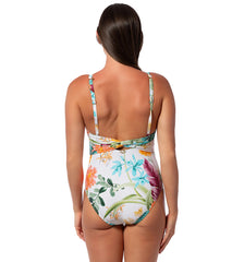Jantzen Women's Mystic Tropic Sue Twsited Back One Piece Swimsuit