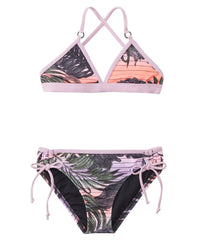 Hurley Girls' Sunset Palms Triangle Two Piece Set (7yrs-14yrs)