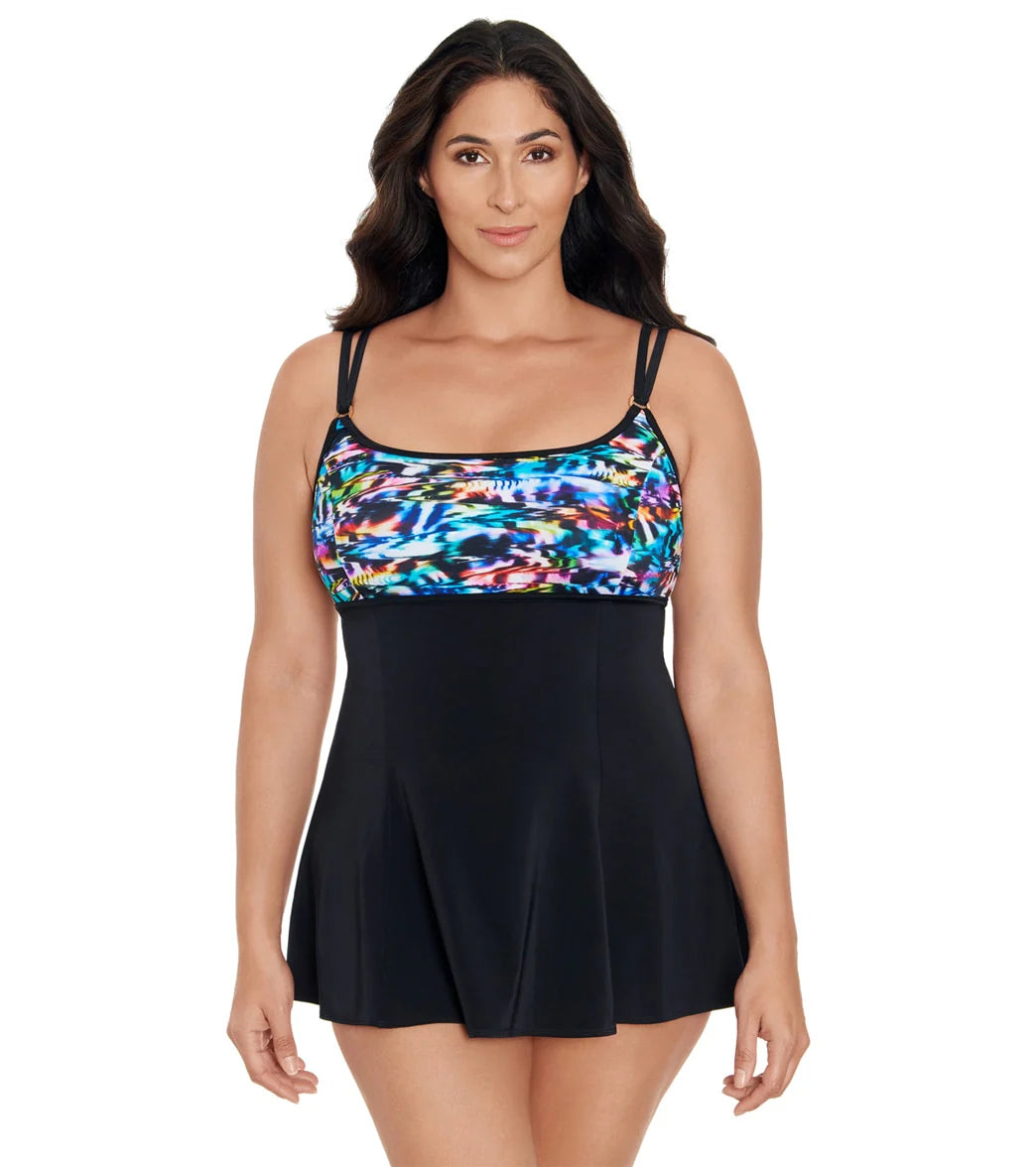 Longitude Women's Beach Craze Empire Princess Seam Swim Dress