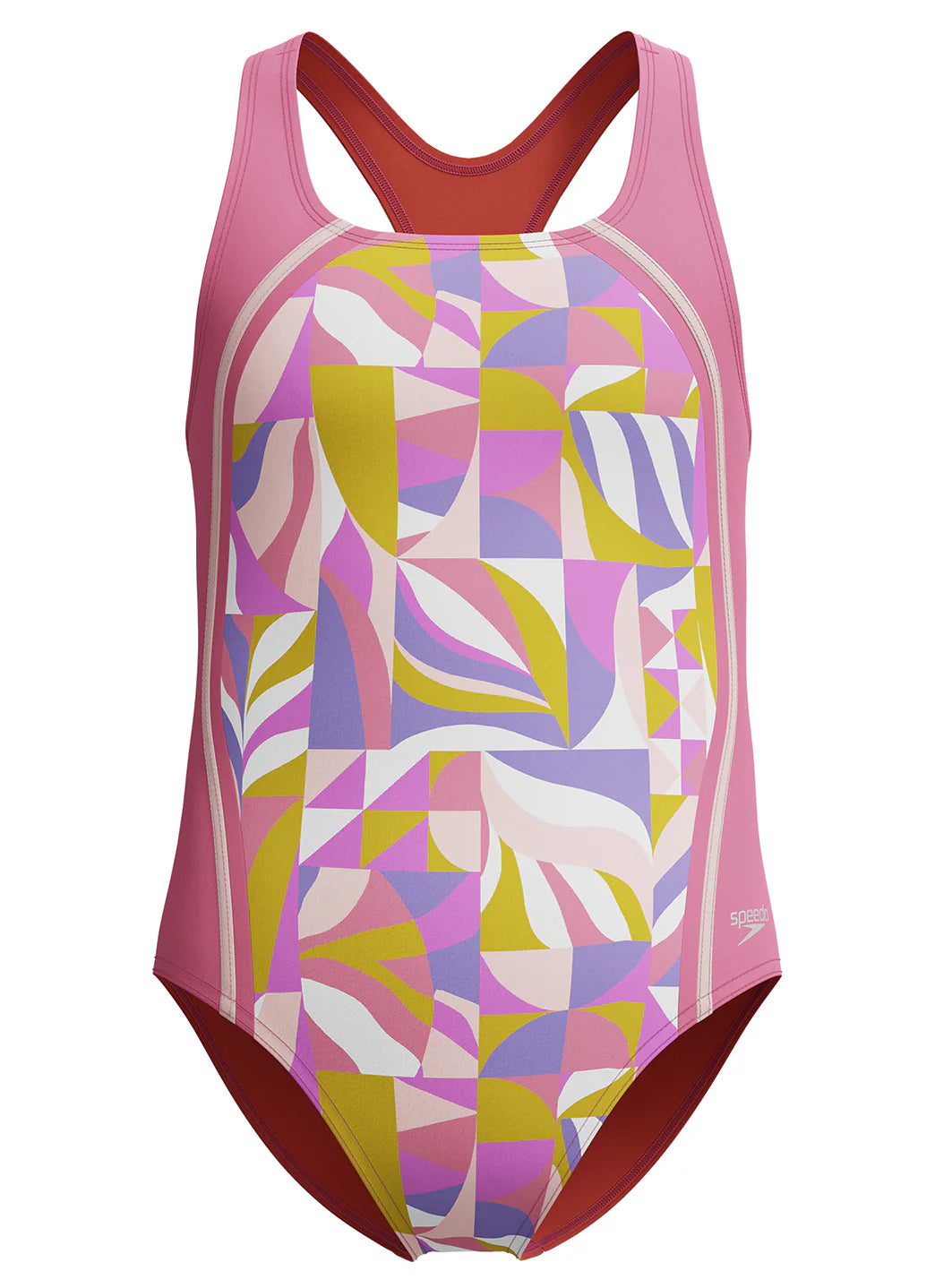 Speedo Girls' Printed Sport Splice One Piece Swimsuit (Little Kid, Big Kid)