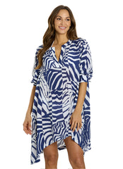Jantzen Women's Wild Curve Loretta V Neck Cover Up Tunic
