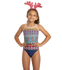 Sporti Granny Sweater Gingerbread Mermaid Thin Strap One Piece Swimsuit Youth (22-28)