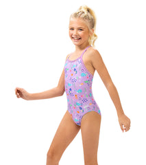 Dolfin Uglies Girls' Noire Printed One Piece Swimsuit (Big Kid)