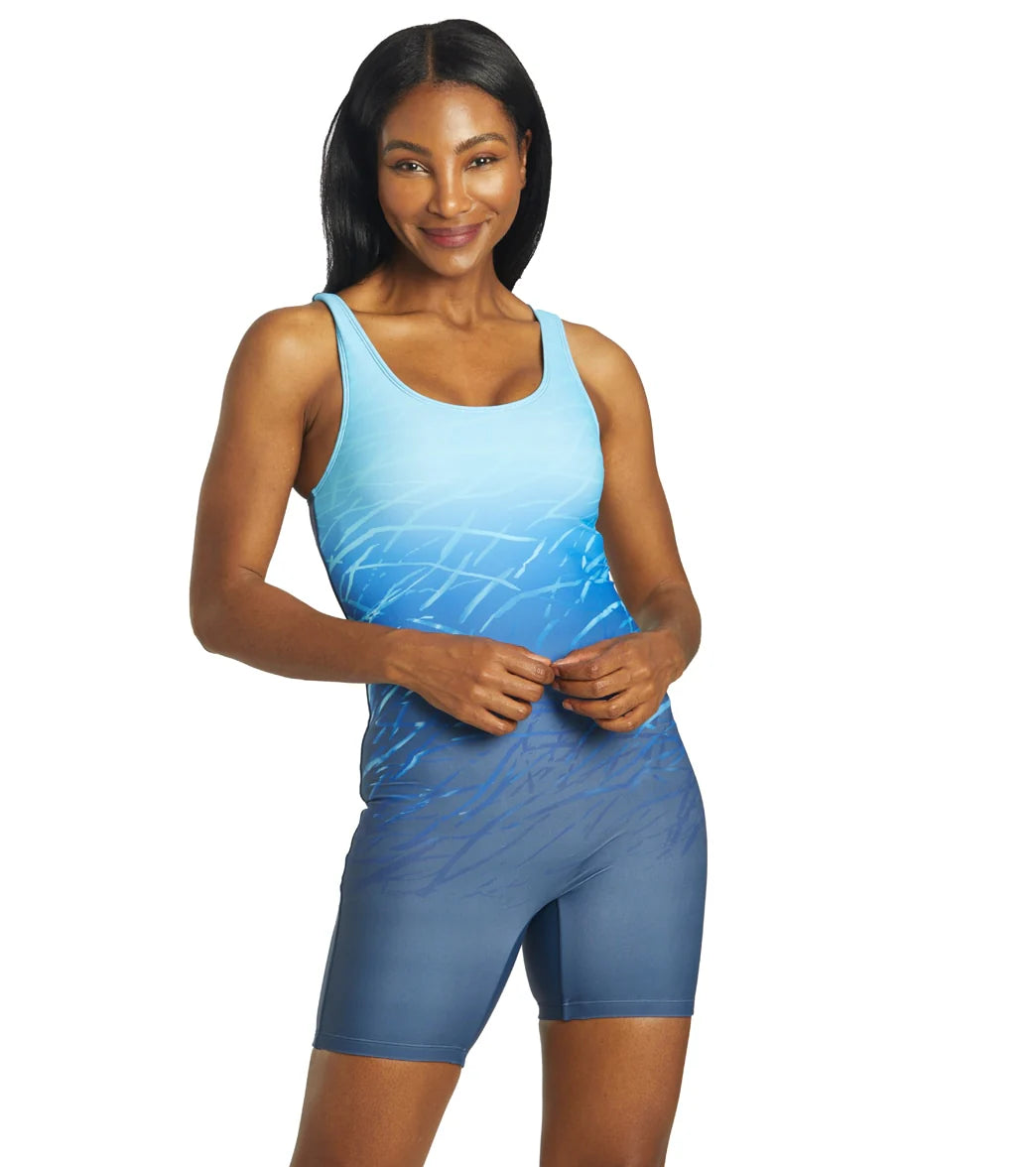 Sporti Unitard Printed Ombre One Piece Swimsuit