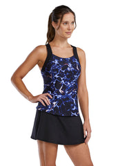 TYR Women's Print Neuron Durafast Elite Square Neck Tankini Top