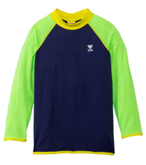 TYR Boys' Long Sleeve Solid Rashguard (Little Kid, Big Kid)