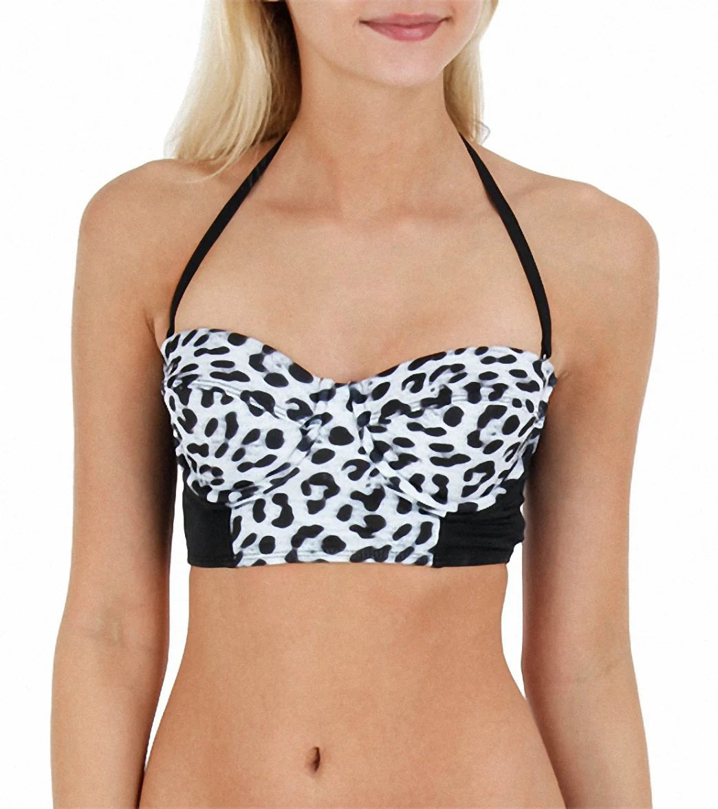 Hurley Swim Leopard Molded Underwire Bustier Top