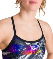 Arena Women's Iridiscent Stripe Challenge Back One Piece Swimsuit
