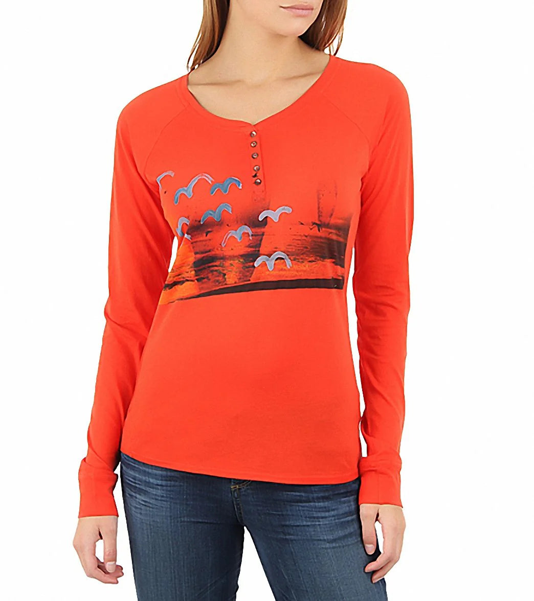 Hurley Women's Birds Fly Henley L/S