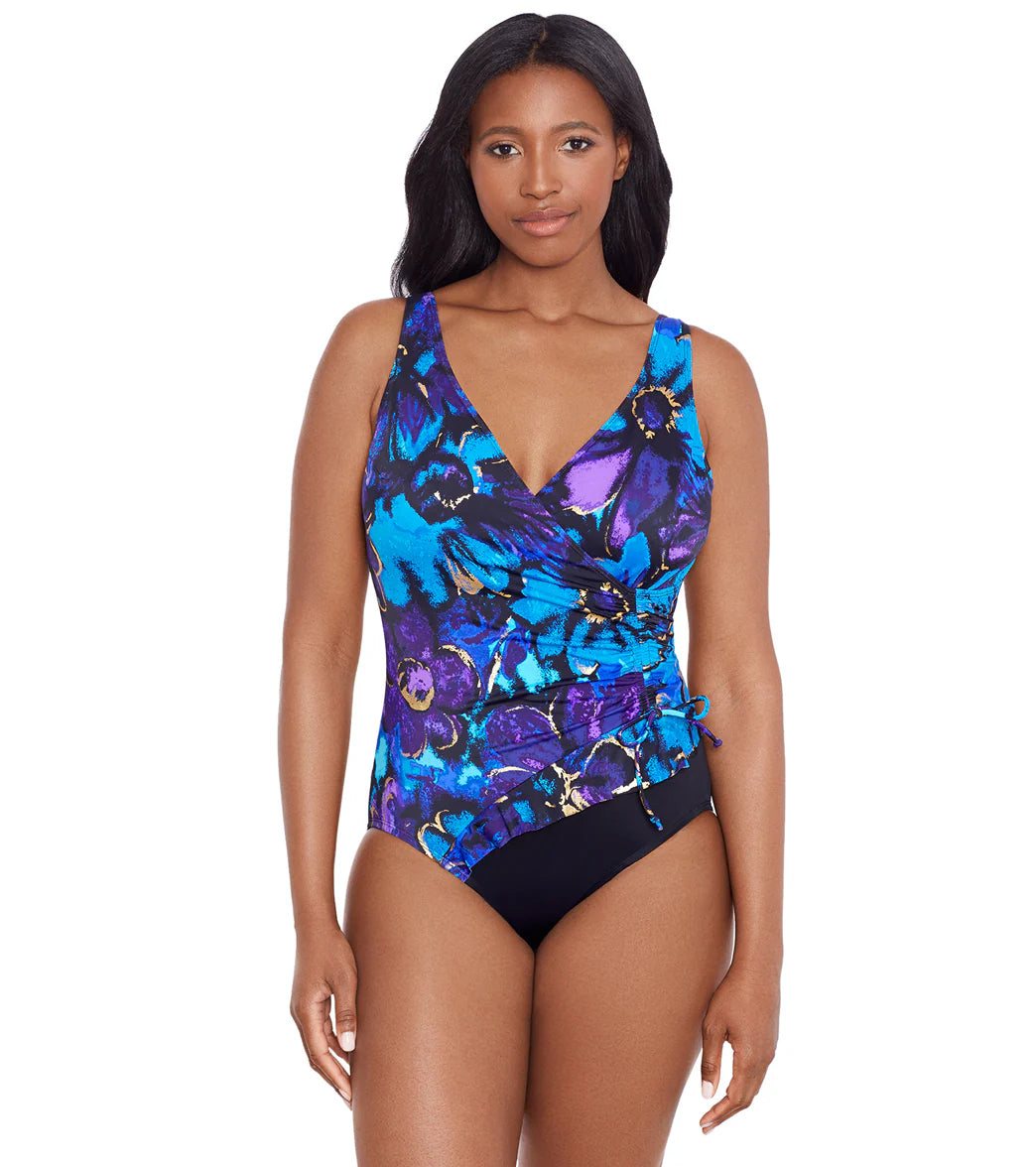 Longitude Women's Gypsy Ruffle Surplice One Piece Swimsuit