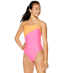 Speedo Vibe Women's Splice Tie Back One Piece Swimsuit
