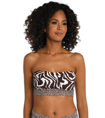 La Blanca Women's Fierce Lines Bandeau Midkini Bikini Top