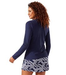 Tommy Bahama Women's Island Cays Solid Full Zip Long Sleeve Rashguard
